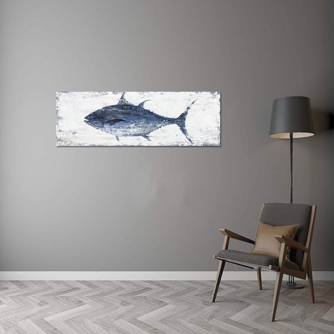 Yihui Arts Decor Abstract Fish Sealife Canvas Wall Art Prints Gallery Wrapped - Image 6