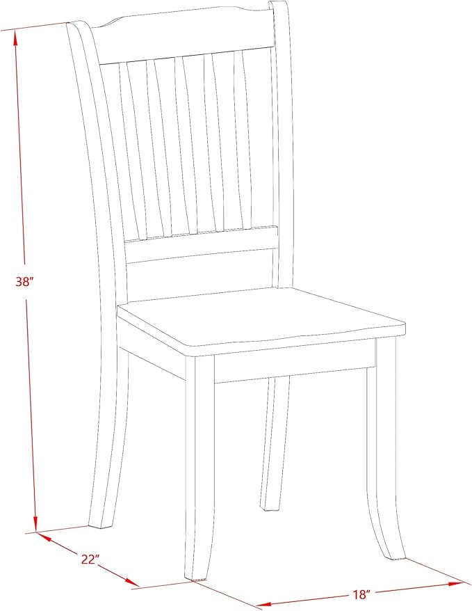 East West Furniture AMDA3-LWH-W 3 Piece Dinette Set - Image 16