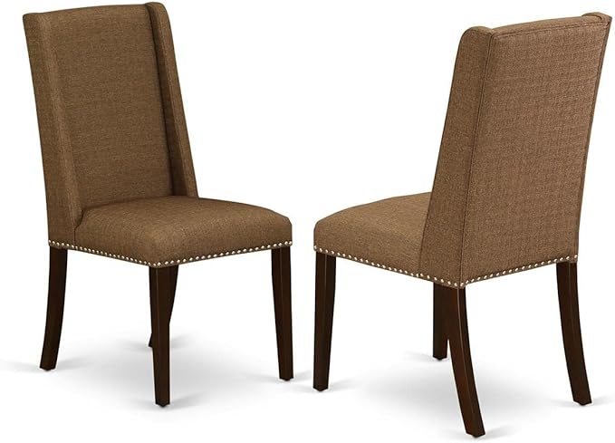 East West Furniture DLFL3-MAH-18 3 Piece Dining Set Contains a Round Dining - Image 3
