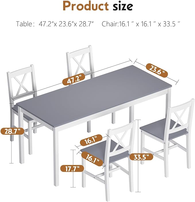 soges 5 Pieces Dining Table Set - Image 3