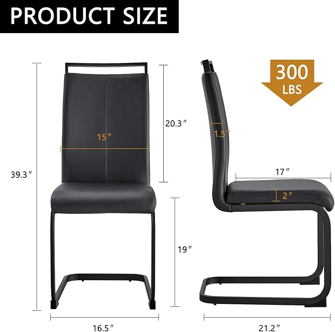 Modern Dining Chairs Set of 6, High Back Kitchen Chairs, Side Room Chair - Image 3