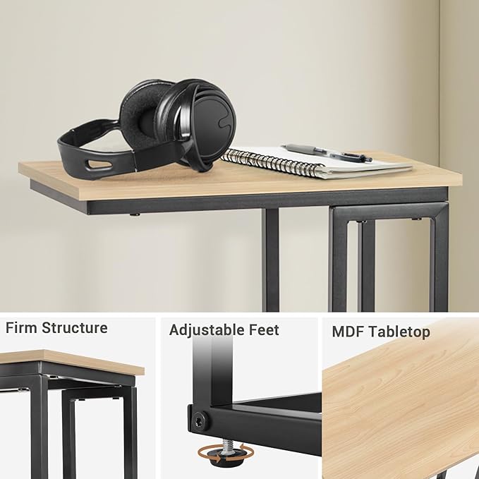C-Shaped End Table, for Living Room, Small Spaces, TV Tray Couch Side Tables - Image 5
