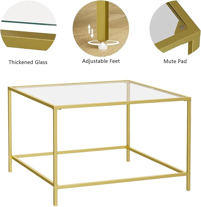 Glass Coffee Table, Modern Rectangular Coffee Table - Image 5