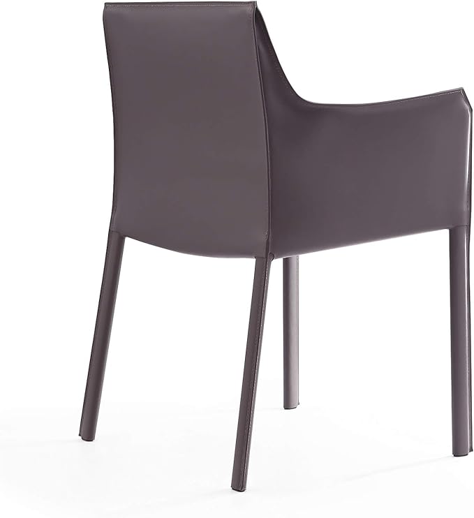 Manhattan Comfort Paris Modern Saddle Leather Dining Chairs, Metal Frame - Image 5