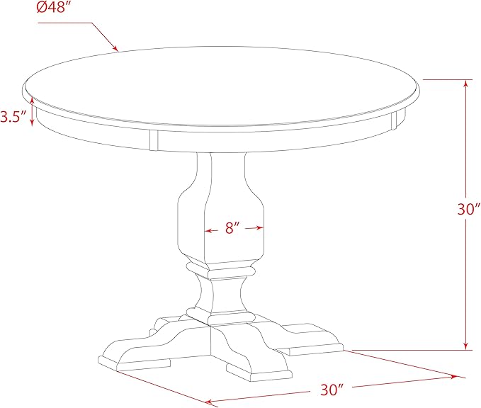 East West Furniture F3EL5-718 5 Piece Modern Dining Table Set Includes a Round - Image 14