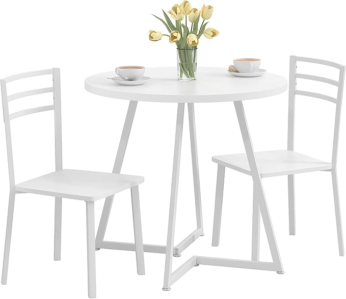 VECELO Small Round Dining Table Set by VECELO