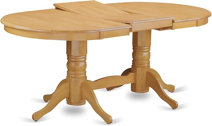 East West Furniture VABO9-OAK-W 9 Piece Modern Dining Table Set Includes an - Image 4