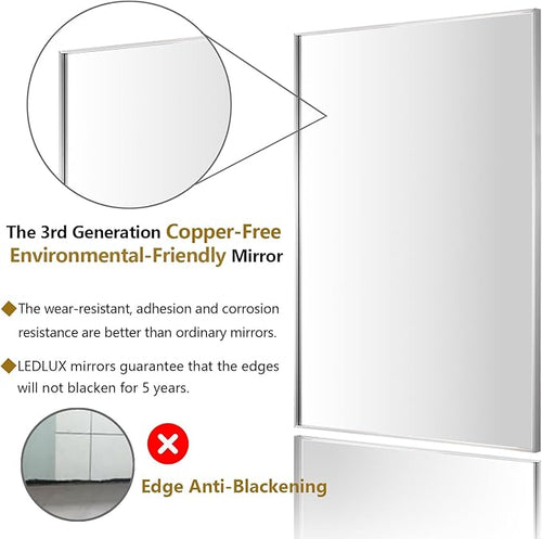 24x30 Inch Silver Bathroom Mirror - Image 2