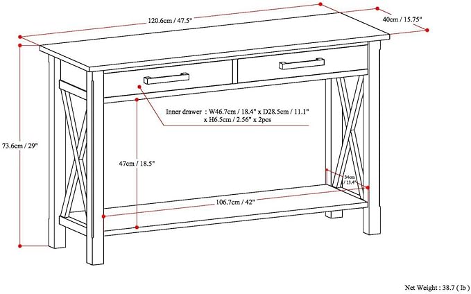 SIMPLIHOME Kitchener Console Table - Image 3
