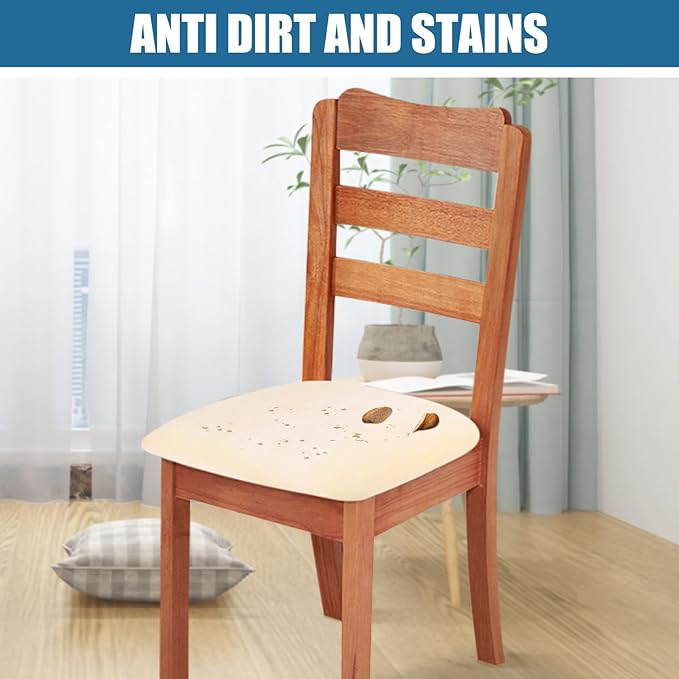 Smiry Velvet Seat Covers for Dining Room Chair Set of 6, Stretch Fit Removable - Image 3