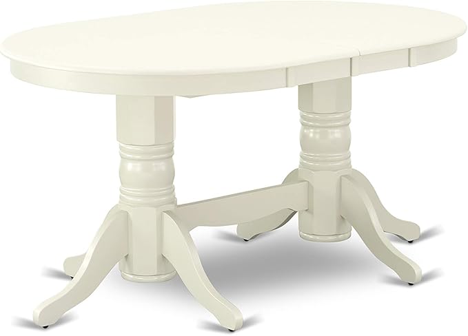 East West Furniture VAKE9-LWH-W 9 Piece Dining Set Includes an Oval Dining Table - Image 3