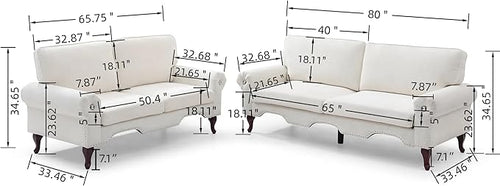 2 Piece Sectional Sofa Set, 2+3 Seat Convertible Couch - Image 2