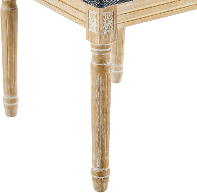 Merax Upholstered Solid Wood Dining Chairs Set of 4, French Country Style - Image 8