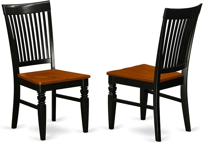 East West Furniture DLWE3-BCH-W 3 Piece Kitchen Table & Chairs Set Contains a - Image 3