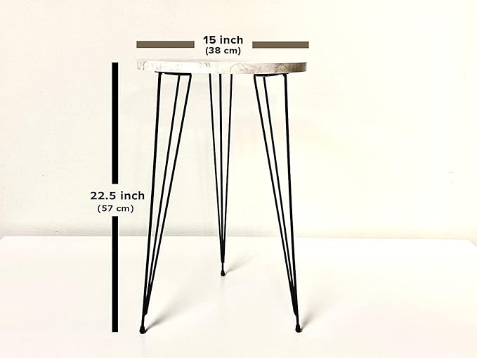 PAK HOME - Set of 2 End Table - High Gloss White Marble Look - Image 2