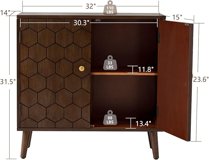 COSIEST Set of 2 32" Storage Sideboards - Image 2