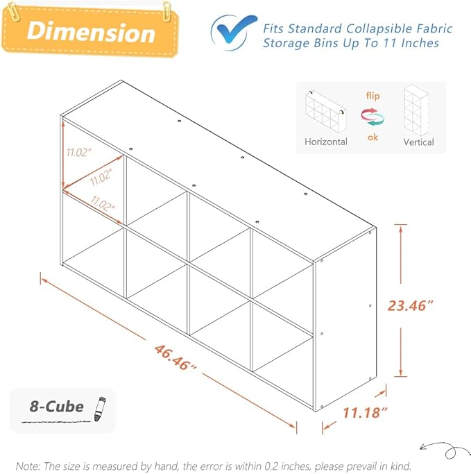 8 Cube Organizer Bookcase - Image 2