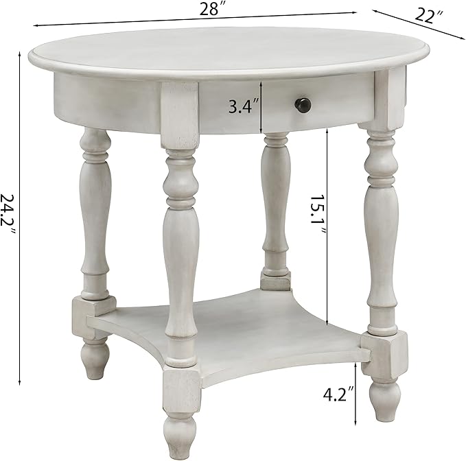 LEEMTORIG Oval Round End Table - Image 3
