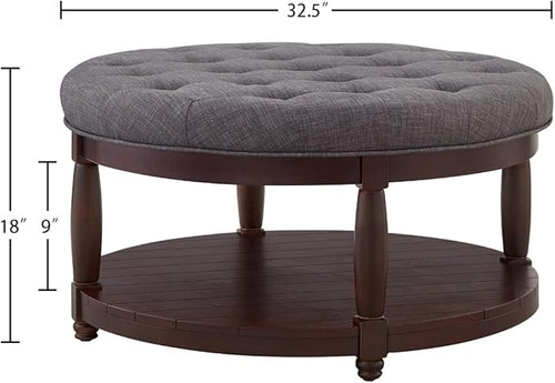24KF Upholstered Round Coffee Table - Image 2