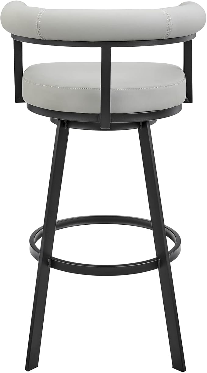 Armen Living Magnolia Swivel Bar Stool in Black Metal - Image 7