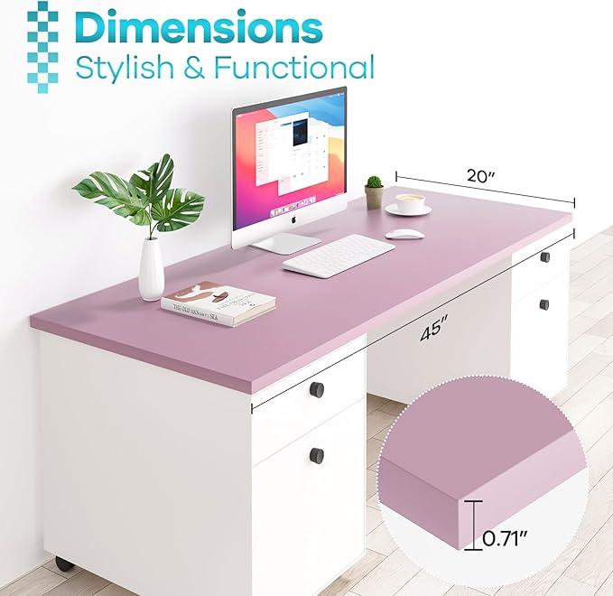 Kaboon 45x20 inch Table Top Universal, Solid One-Piece Desktop, Reversible - Image 3