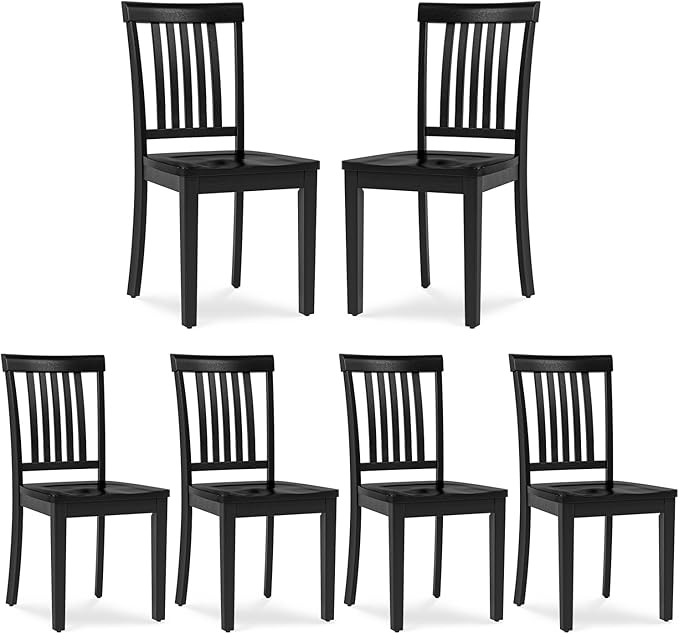 COLAMY Wooden Dining Chairs Set of 6, Solid Rubberwood Kitchen & Dining Room by COLAMYINC