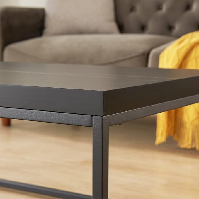 CENSI 47-Inch Black Marble Accent Coffee Table/Center Table - Image 6