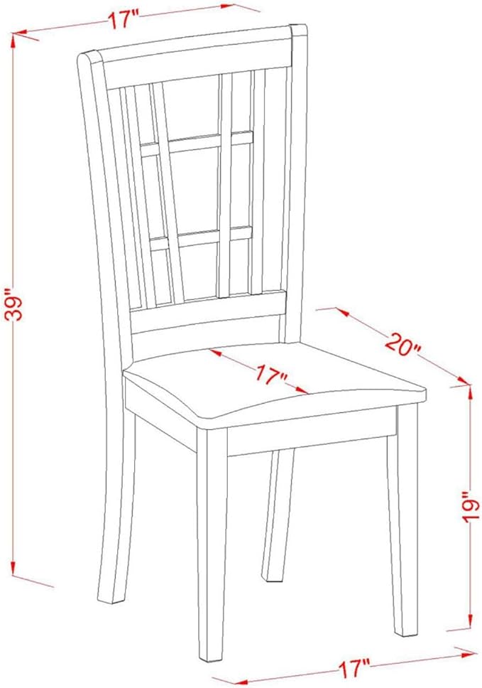 East West Furniture DLNI5-BLK-LC 5 Piece Dining Set Includes a Round Dining - Image 5
