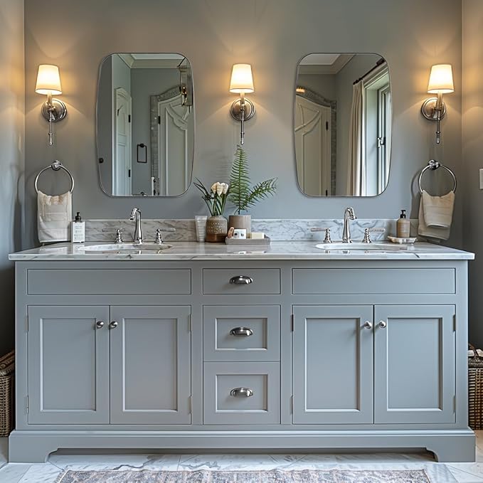 ANDY STAR Polished Chrome Mirror, 24x32 Oblong Bathroom Mirror - Image 4