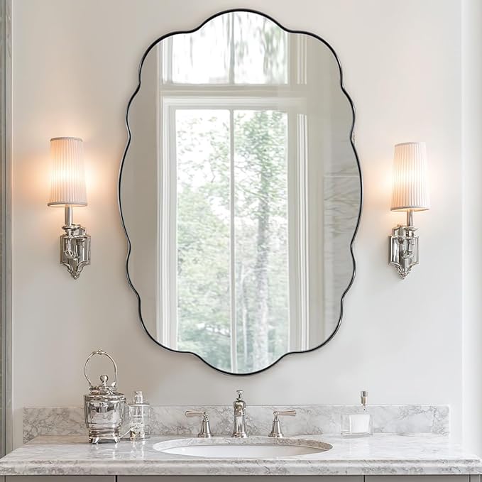 ANDY STAR Chrome Vintage Scalloped Mirror by ANDYSTAR
