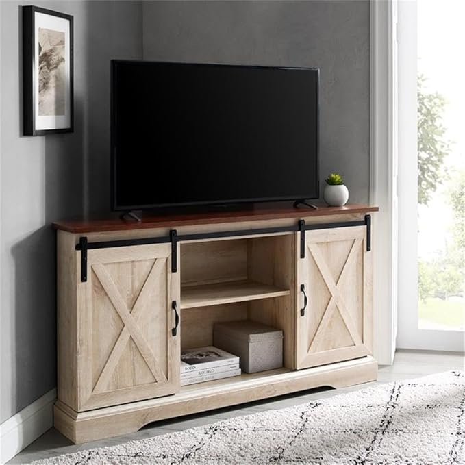 Walker Edison Everette Modern Farmhouse Double Sliding X Barn Door Stand - Image 7