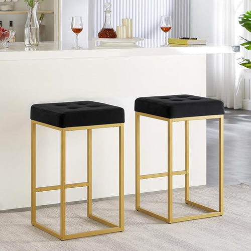 24KF Contemporary Counter Height Bar Stool Set of 2 by WEMARTHOMEDECOR