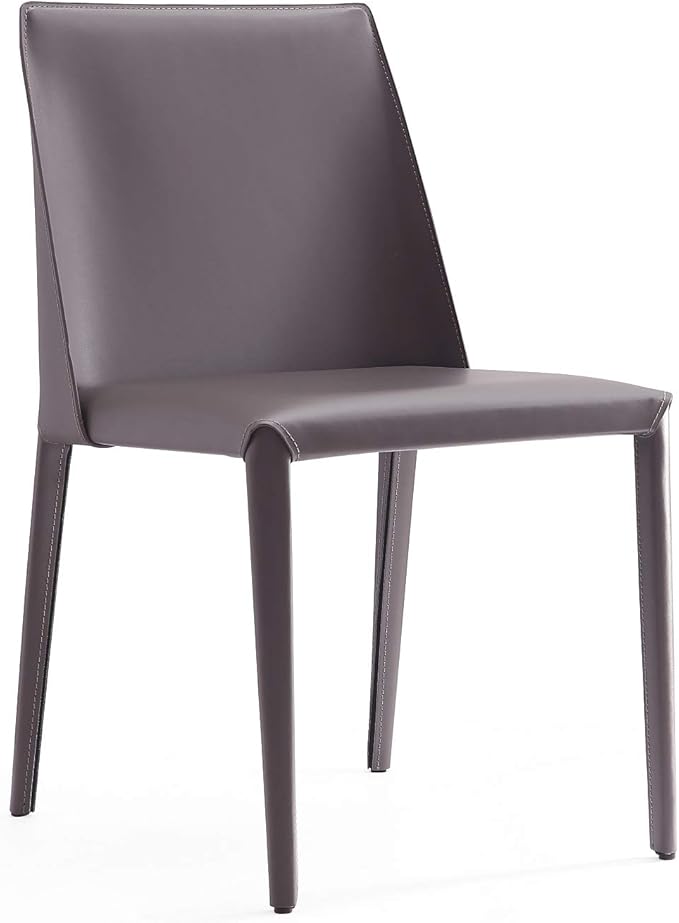 Manhattan Comfort Paris Modern Saddle Leather Dining Chairs, Metal Frame - Image 4