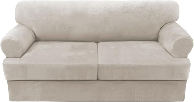 H.VERSAILTEX Sofa Cover 3 Piece T Cushion Sofa Slipcovers Thick Velvet Couch by HVERSAILTEX