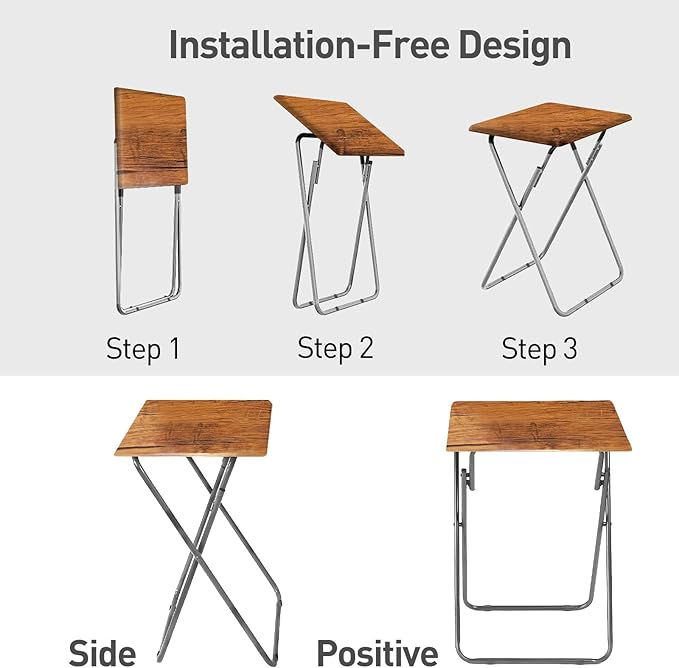 Garden 4 you Folding TV Tray Table Set of 2, TV Dinner Table - Image 3