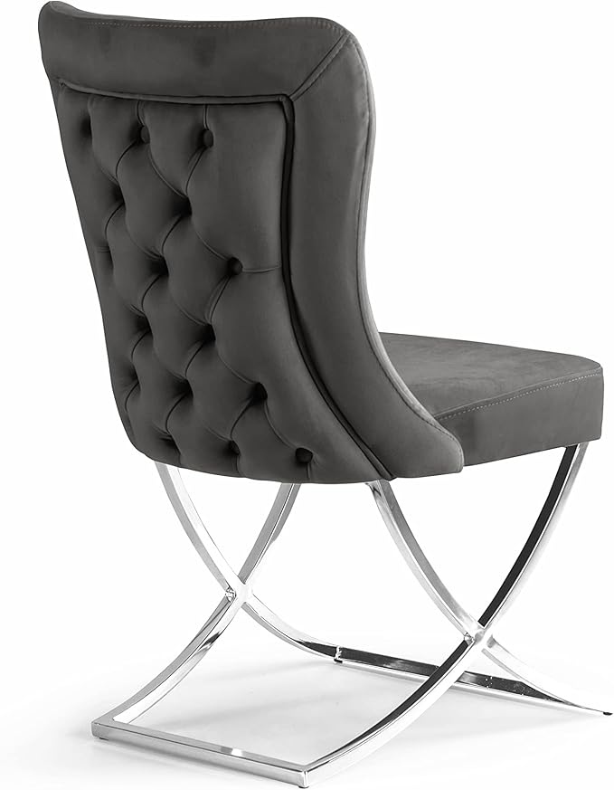 Ottomanson Royal Dining Chairs Set of 2 – Upholstered Tufted Microfiber - Image 5