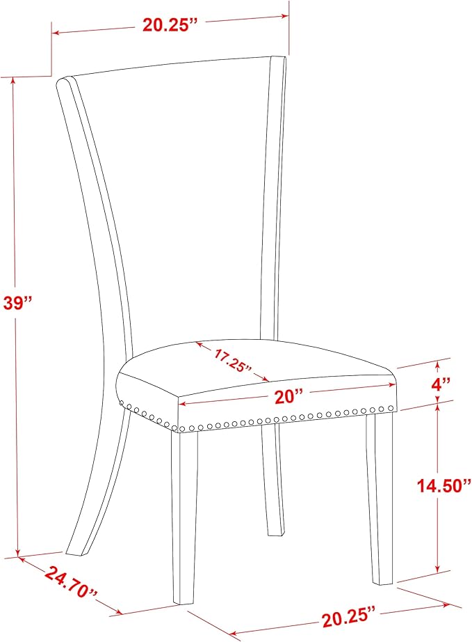 East West Furniture X027VE215-6 6 Piece Dinette Set Contains a Rectangle Dining - Image 19