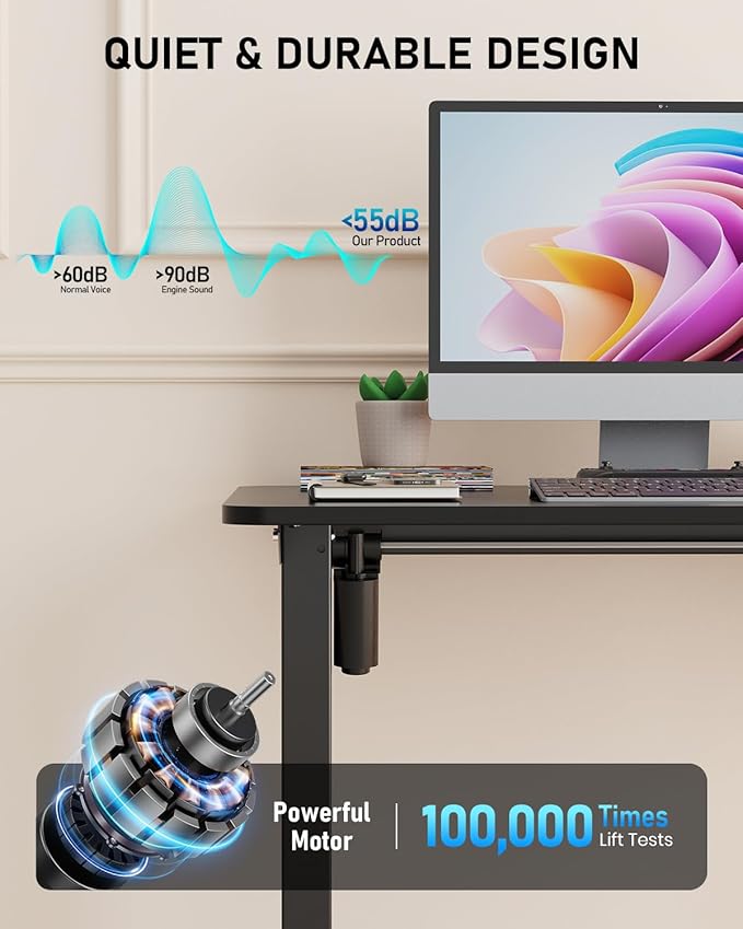 Electric Standing Desk, Large Height Adjustable Stand up Desk, 48 x 24 Inches - Image 5