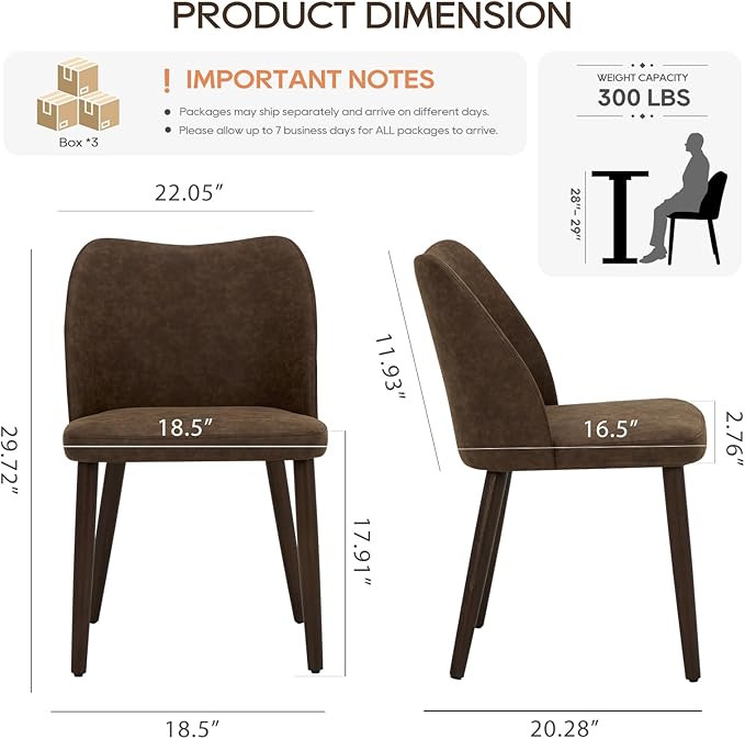COLAMY Upholstered Dining Chairs Set of 6, Modern PU Leather Dining Room - Image 5