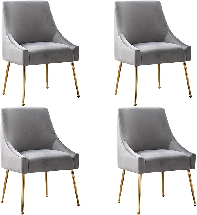 Velvet Dining Chairs, Furniture Collection Modern Contemporary Upholstered by RESTWORLD