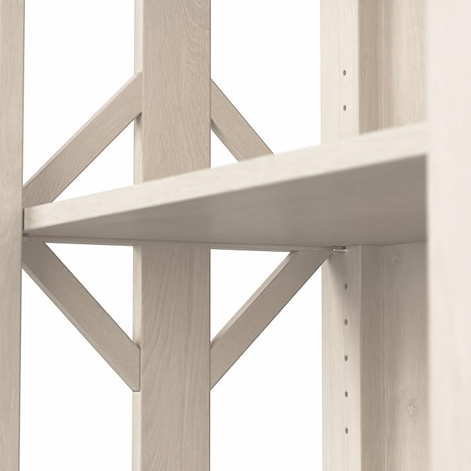 Bush Furniture Homestead 4 Shelf Farmhouse Bookcase in Linen White Oak - Image 7
