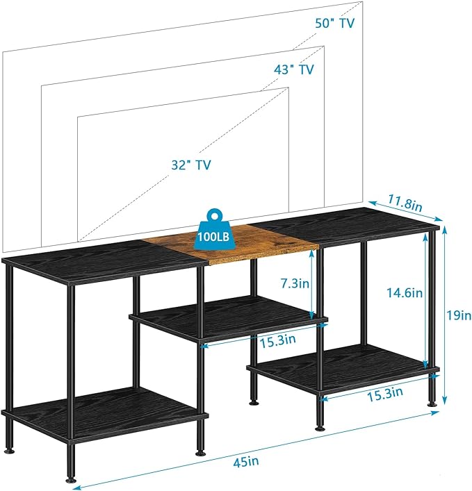 50 inch TV Stand 3 Tier Entertainment Center - Image 2