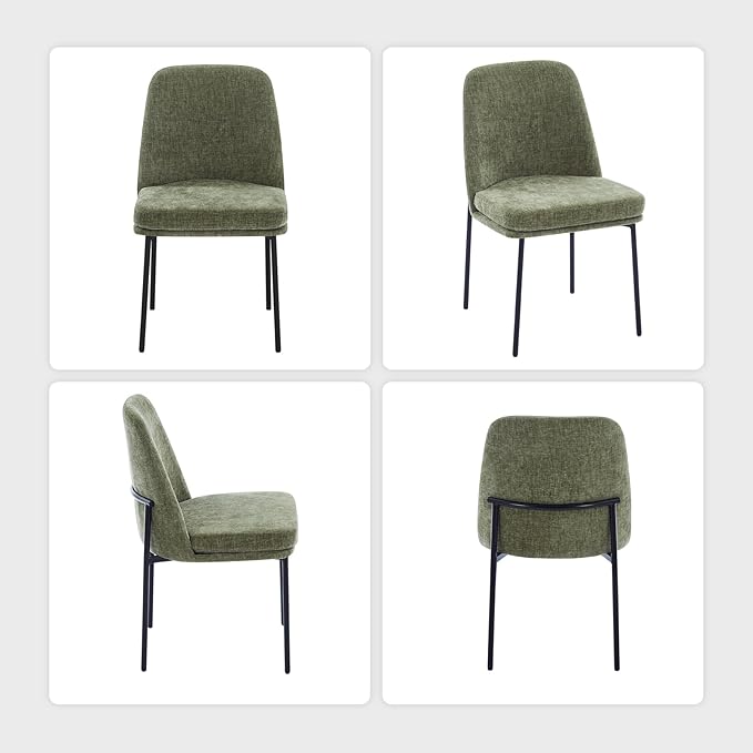 COLAMY Modern Dining Chairs Set of 6, Fabric Upholstered Dining Room Chairs - Image 4