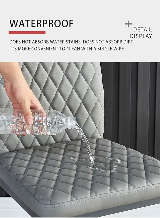 JT Modern Minimalist Dining Chair Fireproof Leather Sprayed Metal Pipe Diamond - Image 6