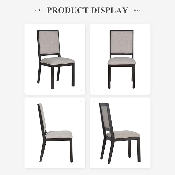 COLAMY Upholstered Dining Chairs Set of 4, Mid Century Modern Dining Room Chairs - Image 7