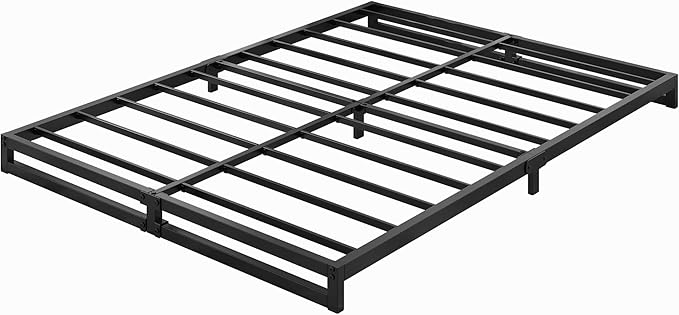 4 Inch Bed Frame Queen Size Heavy Duty Steel Slat Support Metal Platform Queen - Image 8