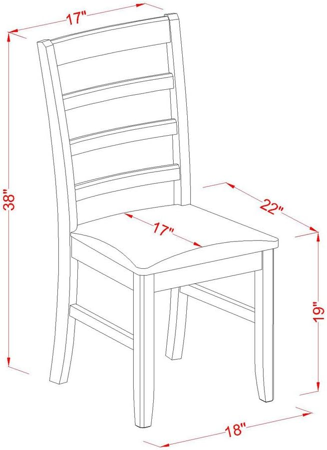 East West Furniture LGPF5-BLK-C 5 Piece Kitchen Table Set Includes a Rectangle - Image 8
