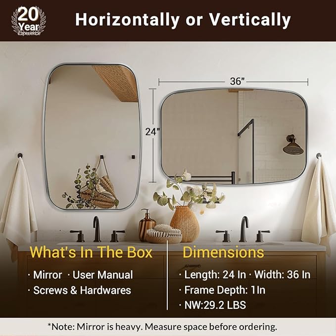 ANDY STAR Brushed Nickel Oval Bathroom Mirror - Image 4