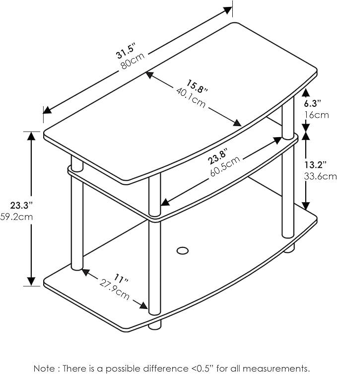 Furinno Turn-N-Tube No Tools 3-Tier Entertainment Center TV Stand - Image 3