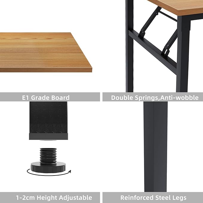 DlandHome Reversible L-Shaped Desk Large Corner Desk Folding Table Computer - Image 7